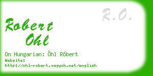 robert ohl business card
