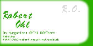 robert ohl business card